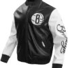 Brooklyn Nets City Signature Black and White Varsity Jacket