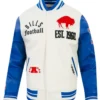 Buffalo Bills Modern Originals Classic Rib Wool Leather Varsity Jacket