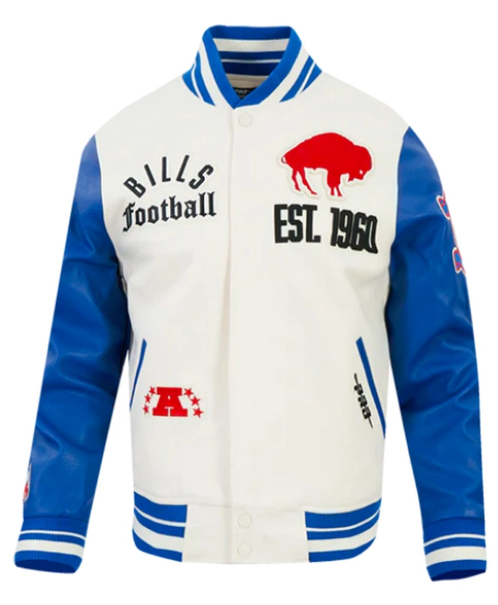 Buffalo Bills Modern Originals Classic Rib Wool Leather Varsity Jacket