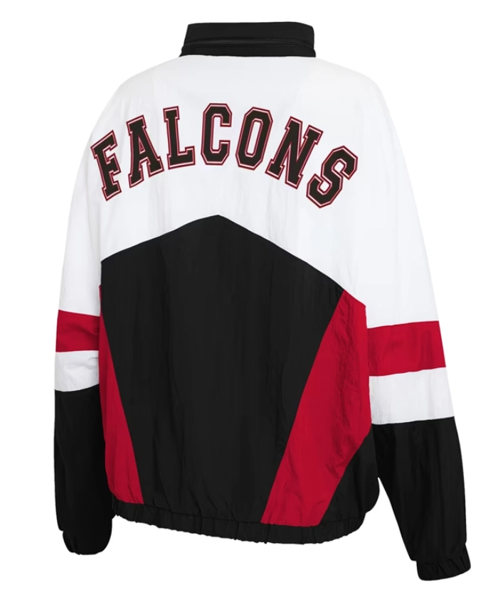 Buy Atlanta Falcons Full Zip White and Black Windbreaker Jacket