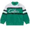 Buy Boston Celtics Special Script Full Snap Green Satin Jacket