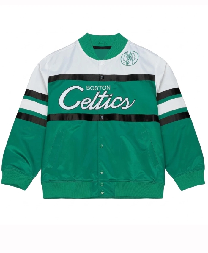 Buy Boston Celtics Special Script Full Snap Green Satin Jacket