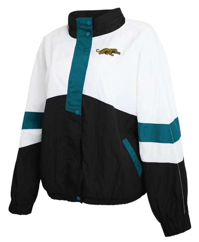 Buy Jacksonville Jaguars Full Zip White and Black Windbreaker Jacket For Sale