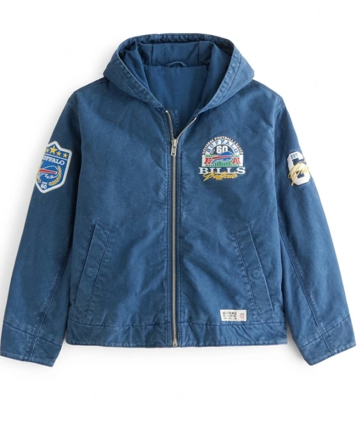 Buy Now Abercrombie x NFL Blue Bomber Jacket For Men and Women