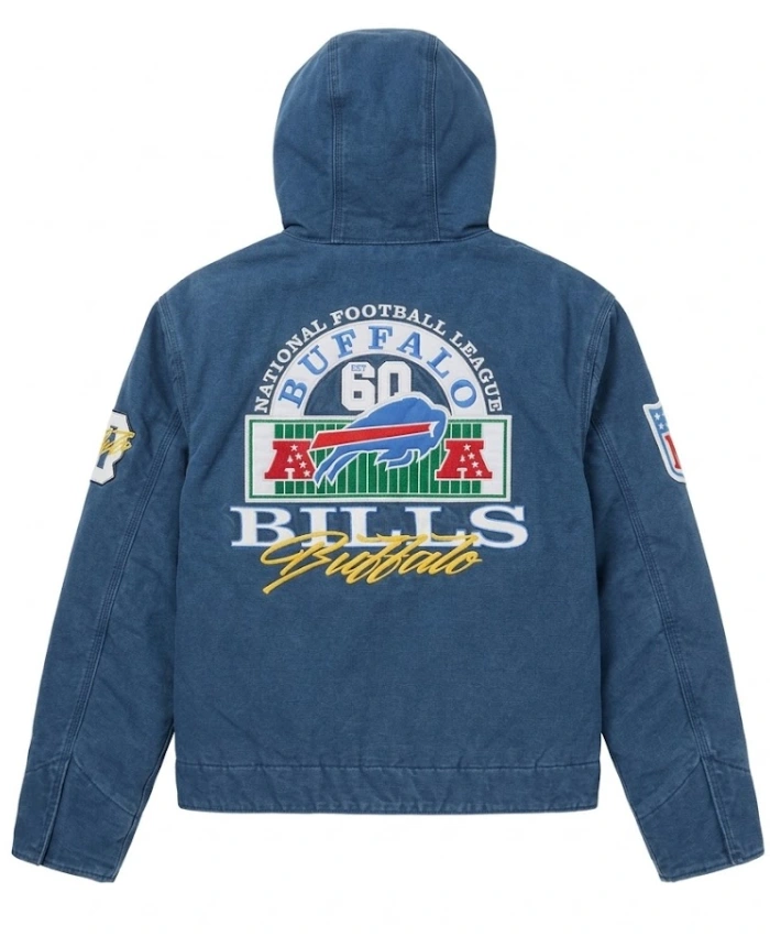 Buy Now Abercrombie x NFL Hooded Blue Bomber Jacket For Men and Women