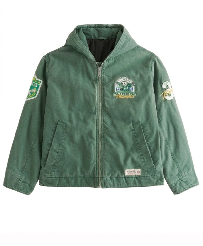 Buy Now Abercrombie x NFL Hooded Green Bomber Jacket For Men and Women 