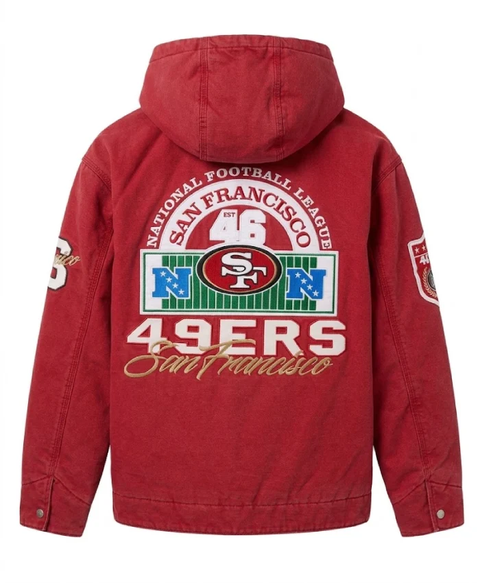 Buy Now Abercrombie x NFL Hooded Red Bomber Jacket For Men and Women