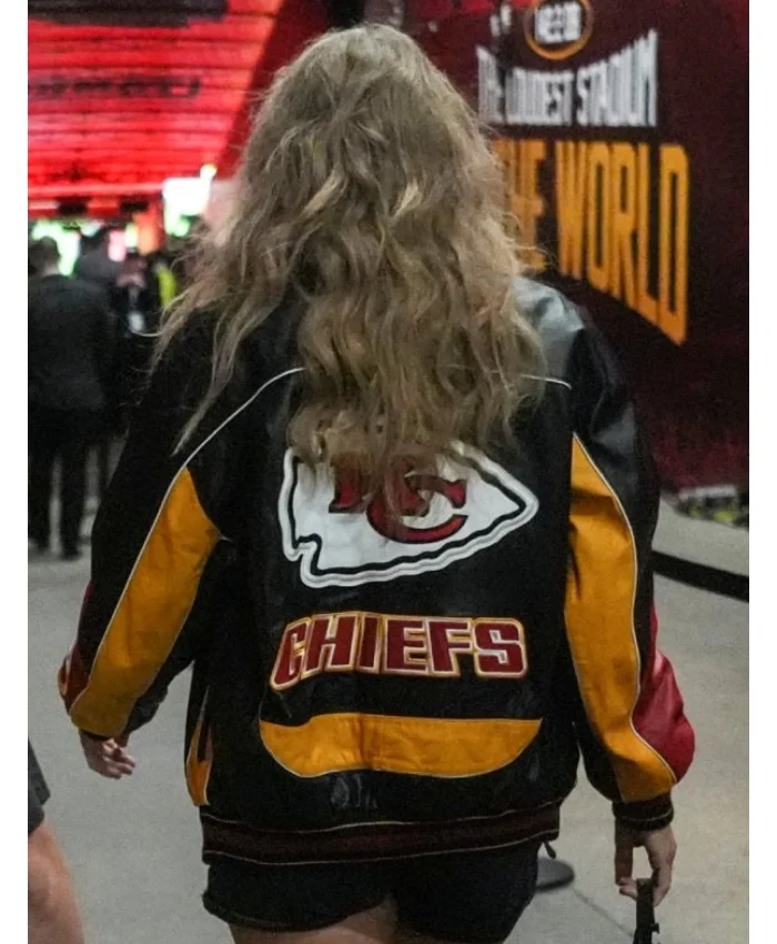Buy Now Arrowhead Stadium Chiefs vs Buccaneers Game Taylor Swift Chiefs Leather Jacket