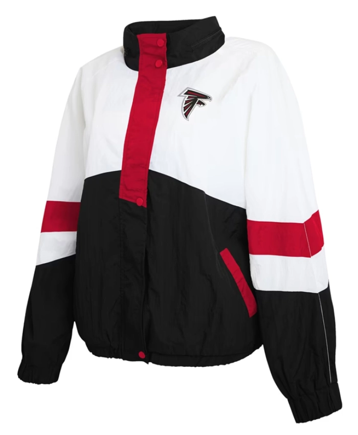 Buy Now Atlanta Falcons Full Zip White and Black Jacket