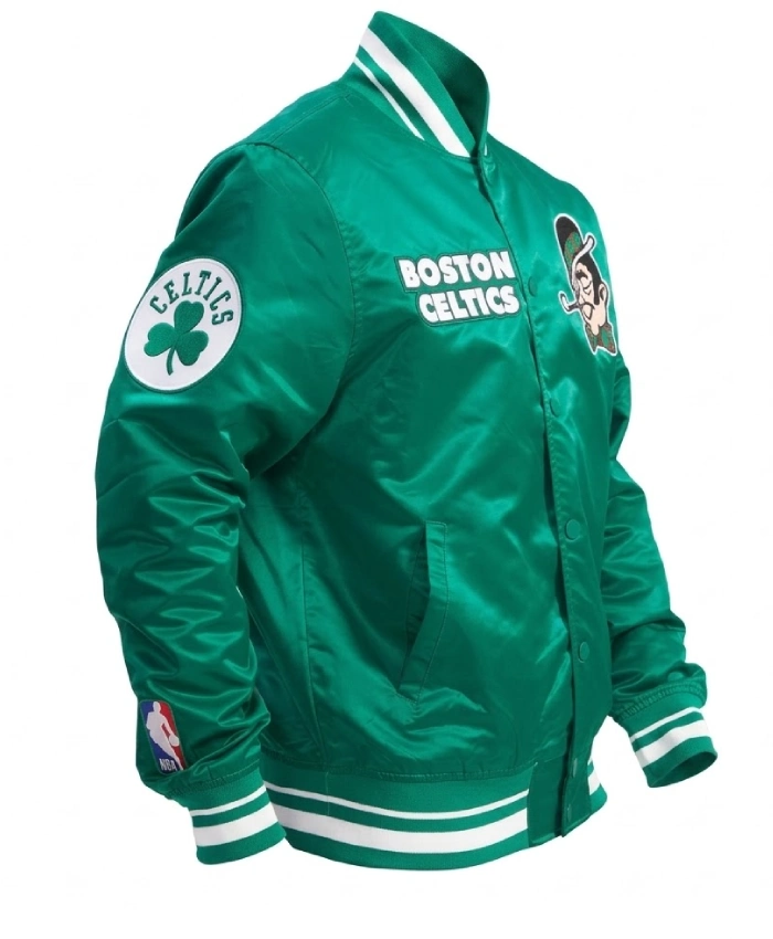 Buy Now Boston Celtics Logo Mascot Green Satin Jacket