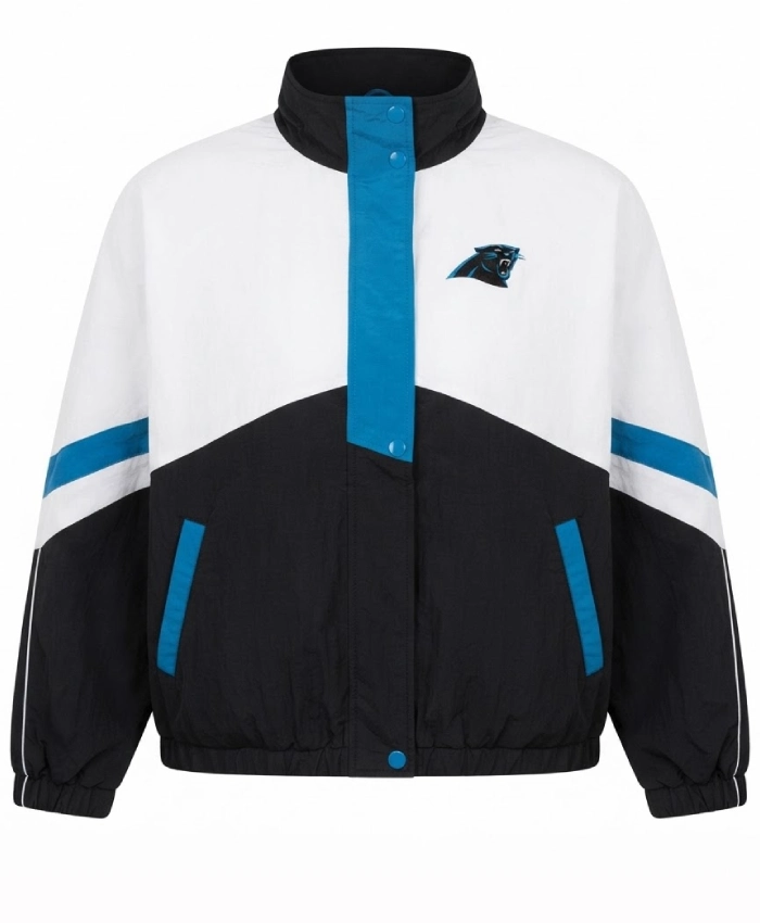 Buy Now Carolina Panthers Full Zip White and Black Windbreaker Jacket