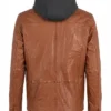 Buy Now Simeon Mens Hooded Cognac Leather Jacket