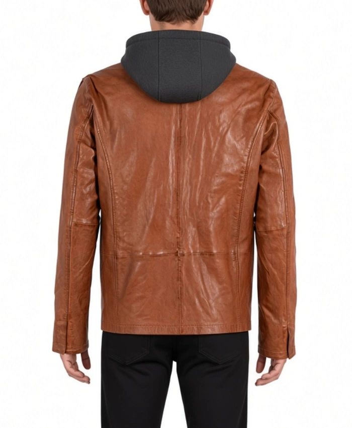 Buy Now Simeon Mens Hooded Leather Jacket