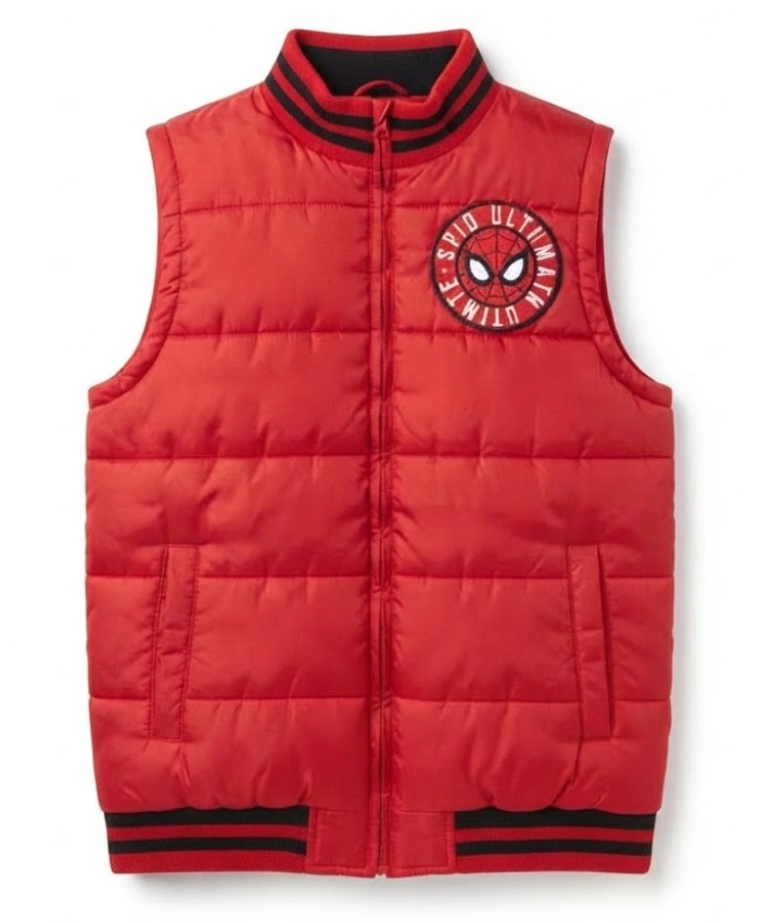 Buy Ultimate Spider Man Brand New Day Red Quilted Puffer Vest for Mens