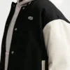 Caitlin Clark Basketball Black and White Wool Leather Jacket