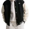 Caitlin Clark Basketball Black and White Wool Leather Varsity Jacket