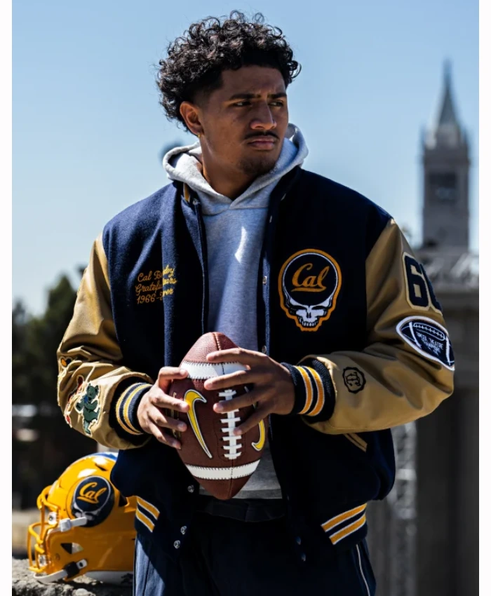 Cal Athletics x Grateful Bears Letterman Varsity Jacket For Sale