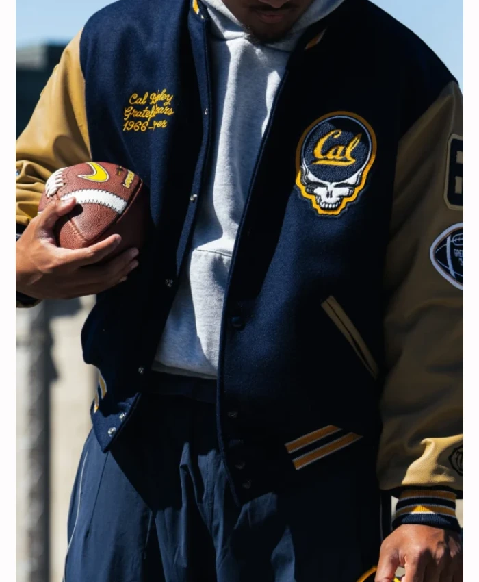 Cal Athletics x Grateful Bears Letterman Varsity Jacket