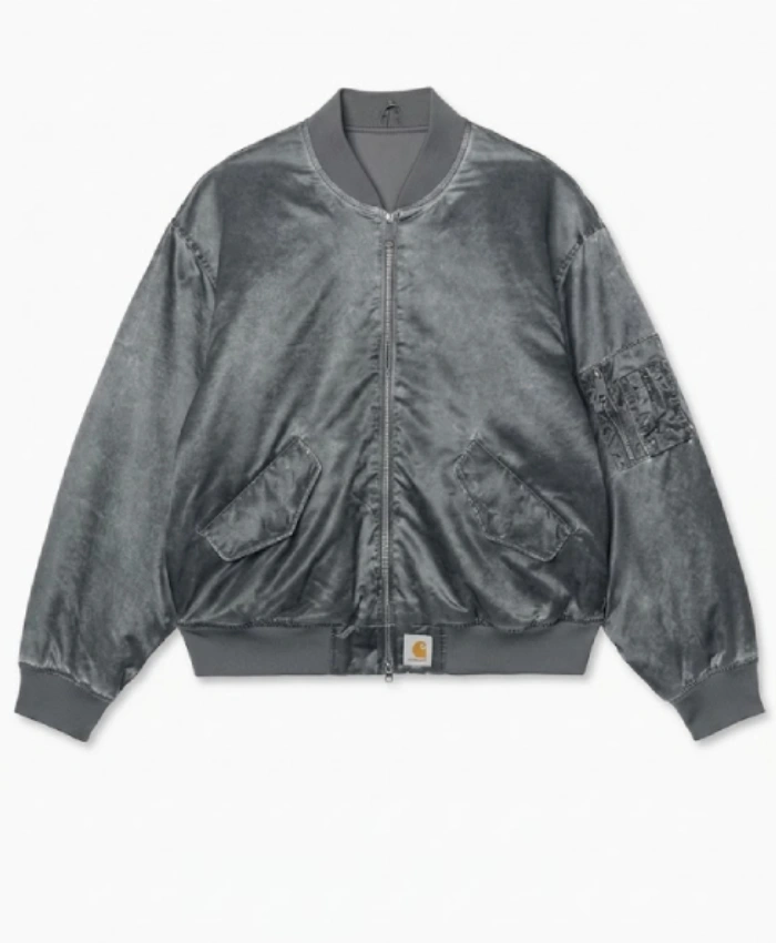 Carhartt WIP Orman Zip Up Grey Bomber Jacket