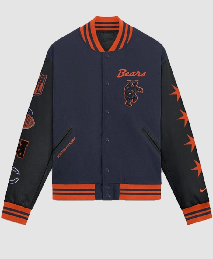 Chicago Bears Nike Navy 2026 Rivalries Full Snap Wool Varsity Jacket