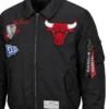 Chicago Bulls New Era x Alpha Industries Black MA1 Bomber Jacket