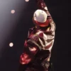Chris Brown R and B Tour Burgundy Leather Jacket