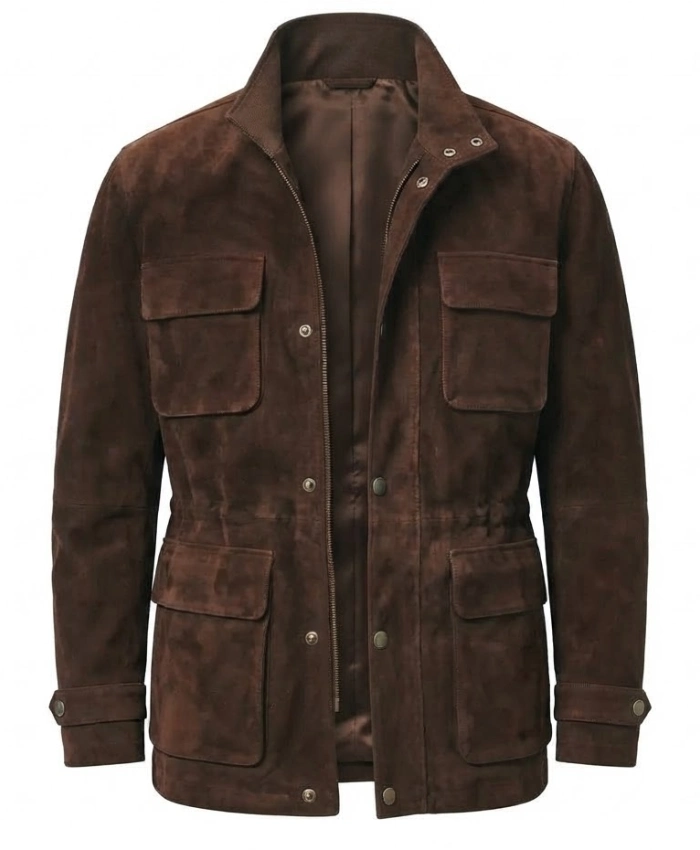 Conrad Harrigan TV Series Mobland Pierce Brosnan Brown Jacket