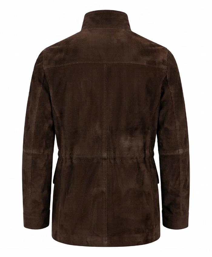 Conrad Harrigan TV Series Mobland Pierce Brosnan Brown Suede Jacket