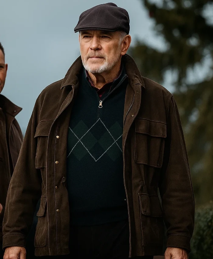 Conrad Harrigan TV Series Mobland Pierce Brosnan Suede Jacket