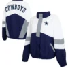 Dallas Cowboys Full Zip Navy and White Windbreaker Jacket
