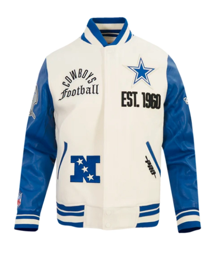 Dallas Cowboys Modern Originals Classic Rib Wool Leather Varsity Jacket