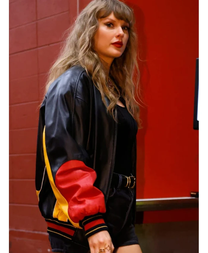 Get Arrowhead Stadium Chiefs vs Buccaneers Game Taylor Swift Chiefs Leather Jacket