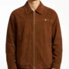 Get Coach Heritage C Brown Suede Bomber Jacket
