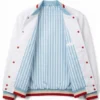 Golf Wang White Full Snap Satin Varsity Jacket Sale