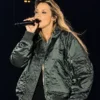 Grand Place Brussels Concert Angele Satin Green Bomber Jacket