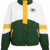 Green Bay Packers Full Zip Green and White Windbreaker Jacket