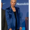 Hannah Waddingham TV Series Ted Lasso Season 4 Rebecca Welton Blue Silk Blazer Sale