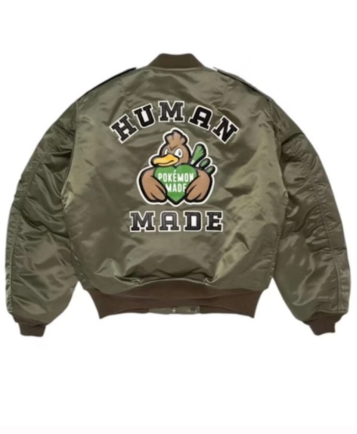 Human Made x Pokemon Made 30th Anniversary Padded Blouson Green Bomber Jacket