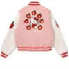 Hypland X Hello Kitty Apples Wool with Leather Sleeves Varsity Jacket