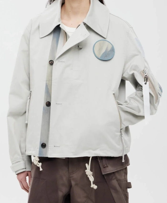 JIYONGKIM X ALPHA SUN-BLEACHED WIDE COLLAR JACKET