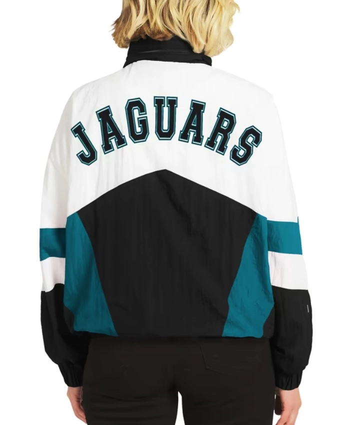 Jacksonville Jaguars Full Zip White and Black Windbreaker Jacket For Sale