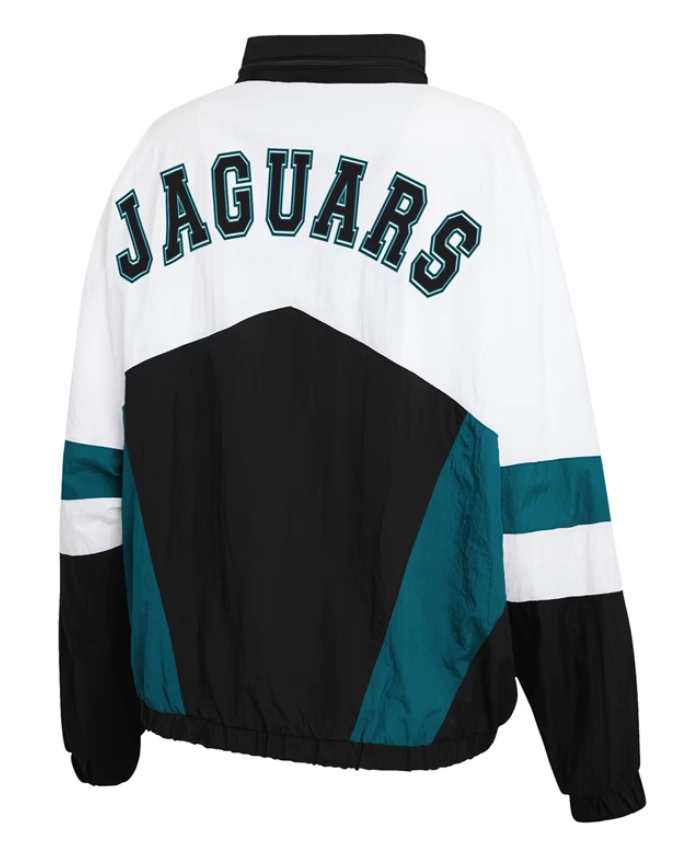 Jacksonville Jaguars White and Black Windbreaker Jacket For Sale