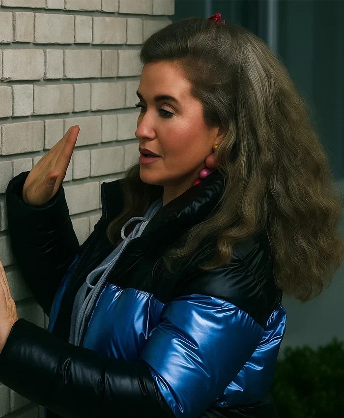 Jenna Lamia TV Series Resident Alien S04 Judy Cooper Black and Blue Quilted Puffer Jacket