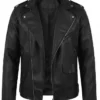 John Travolta Grease T Birds Black Leather Jacket Sale