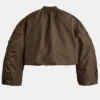 KNIT RIB MA1 FLIGHT NYLON BROWN BOMBER JACKET