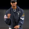 Kith for the New York Yankees Cupro Ferris Blue Fleece Jacket
