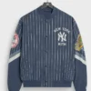 Kith for the New York Yankees Cupro Ferris Blue Fleece Jacket Sale
