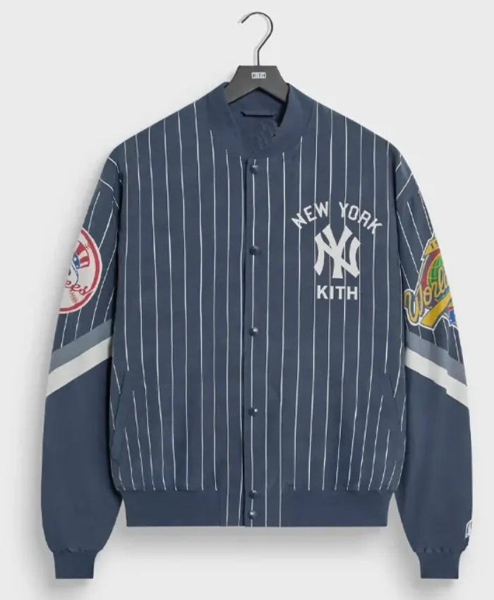 Kith for the New York Yankees Cupro Ferris Blue Fleece Jacket Sale