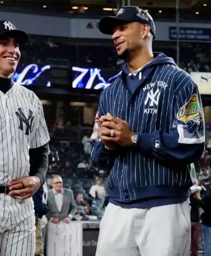 Kith for the New York Yankees Cupro Ferris Blue Jacket