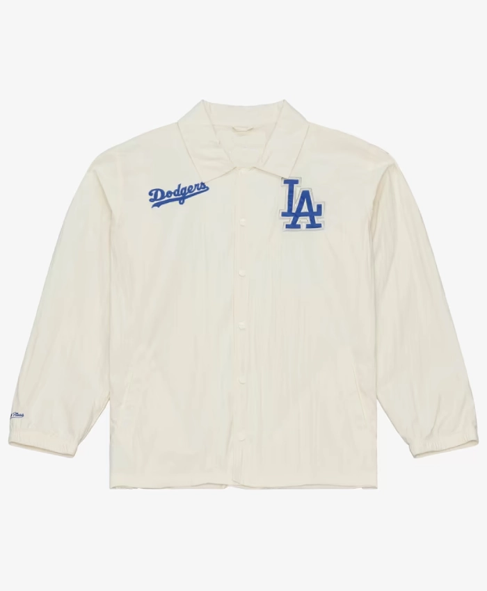 Los Angeles Dodgers Cream Retro Root Coaches Full Snap Jacket